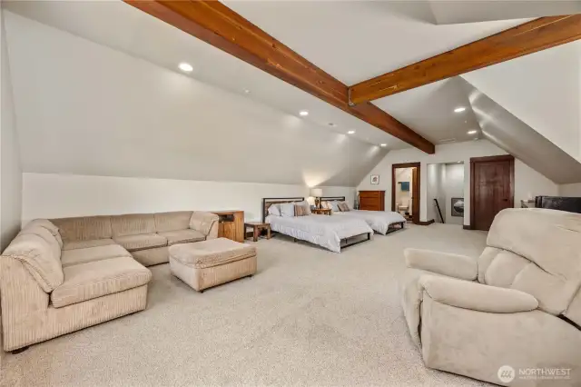 Amazing second floor bonus room, bunk room, game room with attached 3\4 Bath.