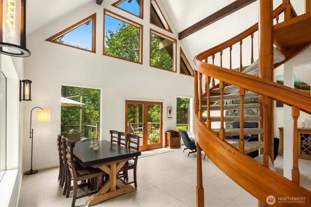 The dining area is a bright and welcoming space to connect over meals.