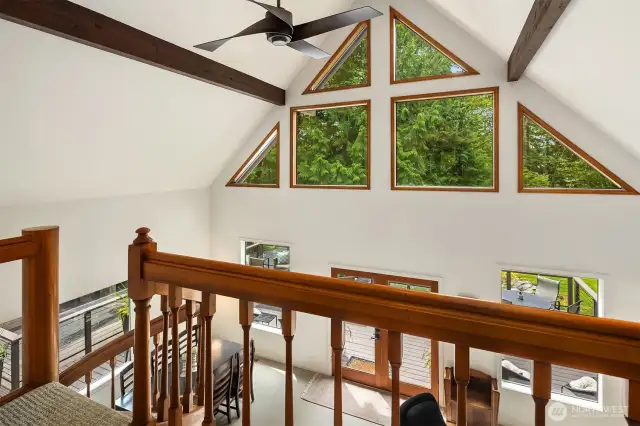 View from the upper level landing off the bonus room.