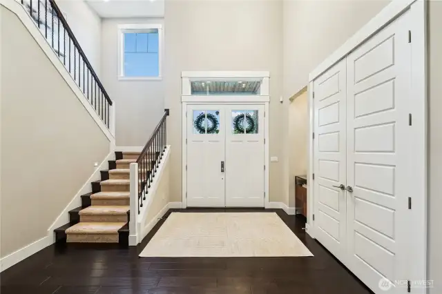 Entry closet on your right & don't miss the closet when you come in from the garage