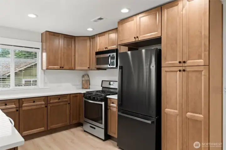 All of the appliances staying including a brand new washer and dryer