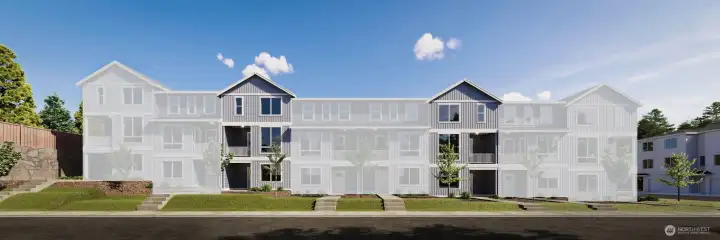 Image is a rendering. Photographs are for illustrative purposes only. Features, finishes, interior/exterior colors, landscaping and floorplan shown may vary from actual homes built.