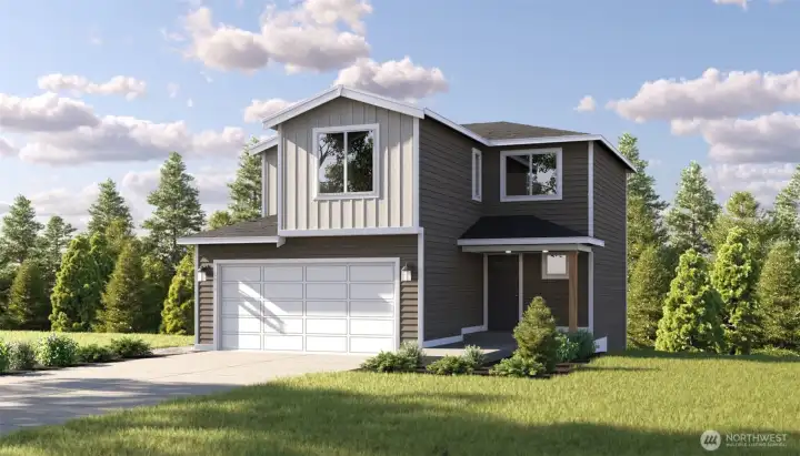 Image is a rendering. Photographs are for illustrative purposes only. Features, finishes, interior/exterior colors, landscaping and floorplan shown may vary from actual homes built