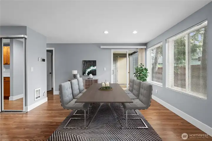 Dining room virtually staged