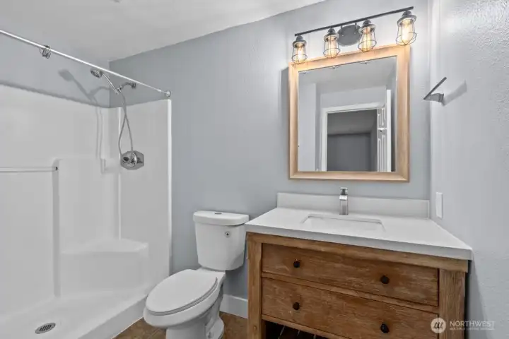 Bathroom in the primary bedroom