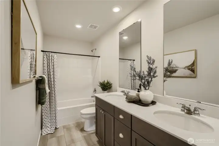 Hall bath  Photos are representation as the home is under construction.