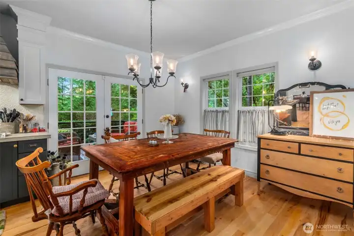 French Doors lead to covered back patio