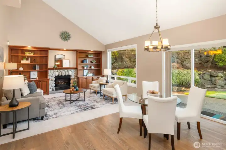 Bright with all the windows and light