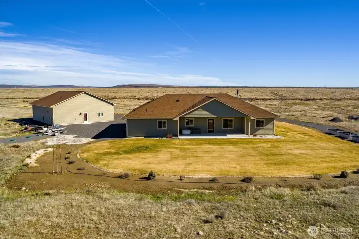 Aerial from the back of the home...