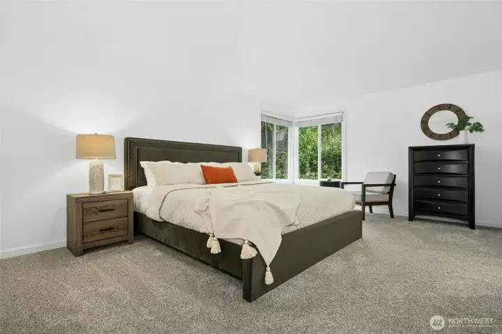 Oversized primary suite.