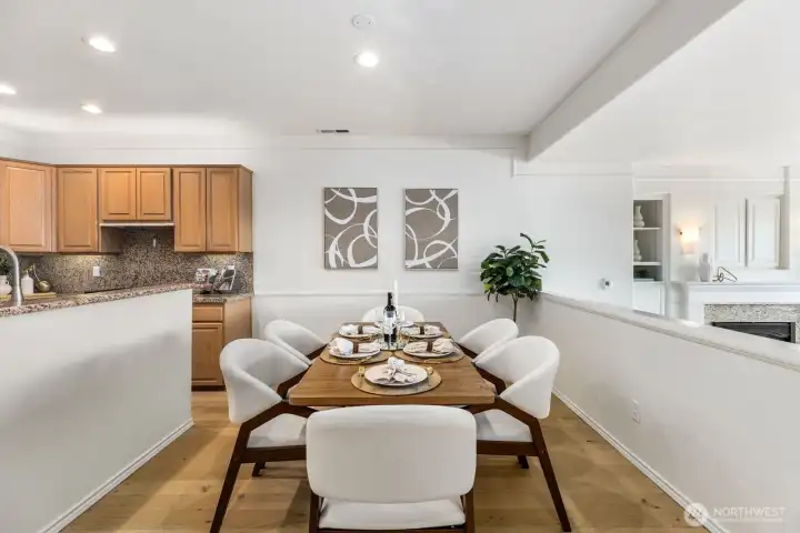 Formal dining space with views to the city.
