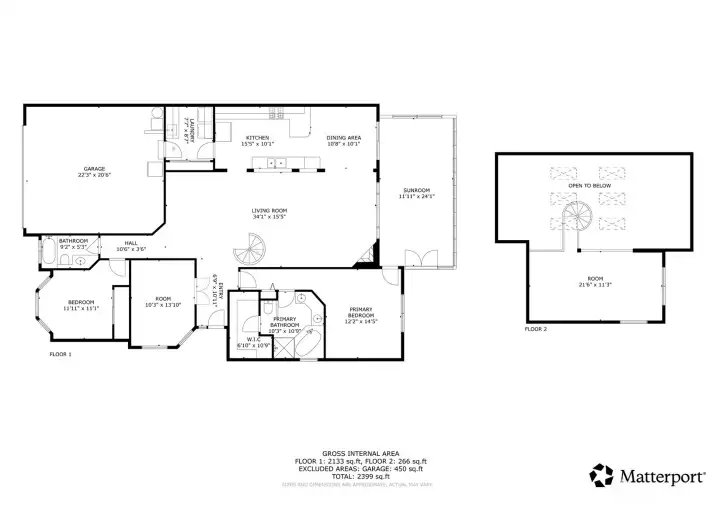 Floor Plan with accurate dimensions including the loft and sun room.