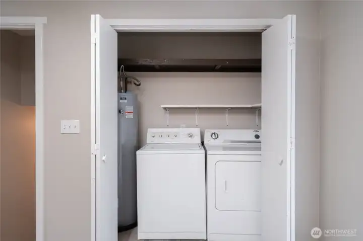 Full size washer and dryer stay with home.