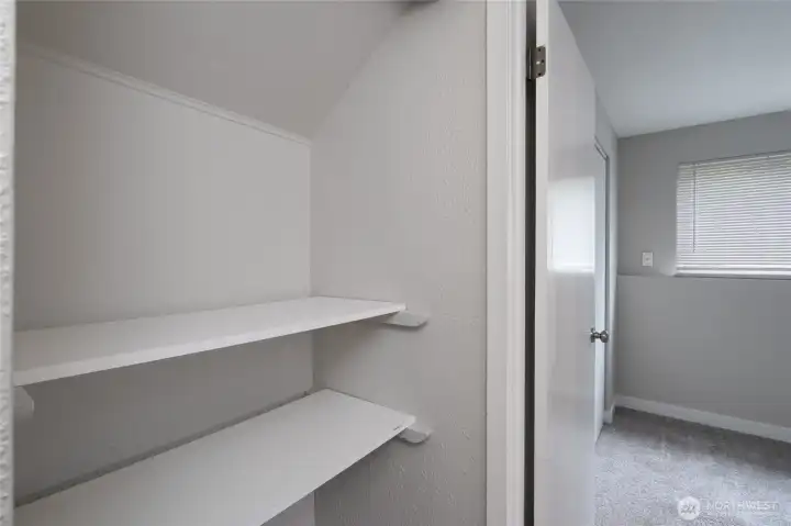 Storage closet between bedrooms.