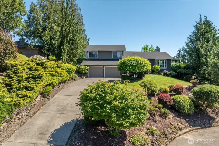 professionally landscaped yard.