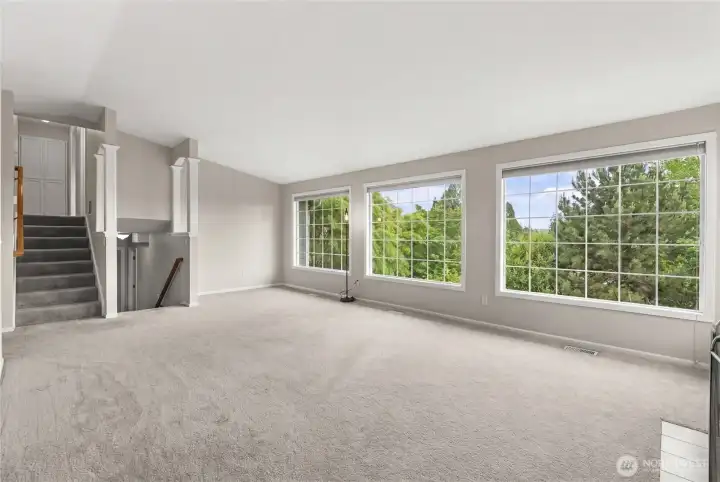 Living Room with picture windows.