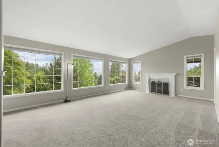 Fireplace in upstairs living room.