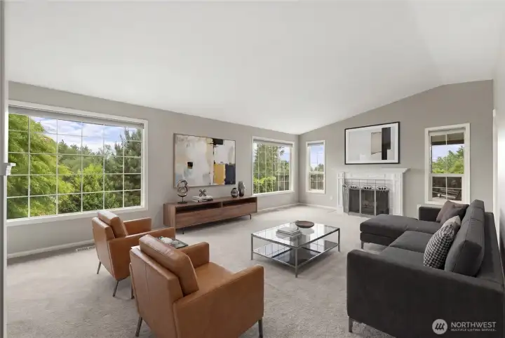 Virtually Staged living room.