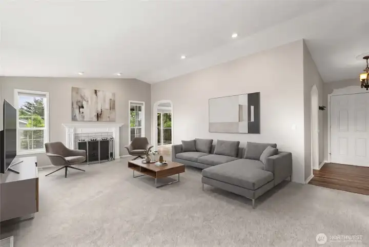 Virtually Staged living room.
