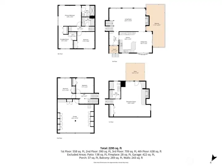 Floor plan.  Individual floor plans for each level also available.
