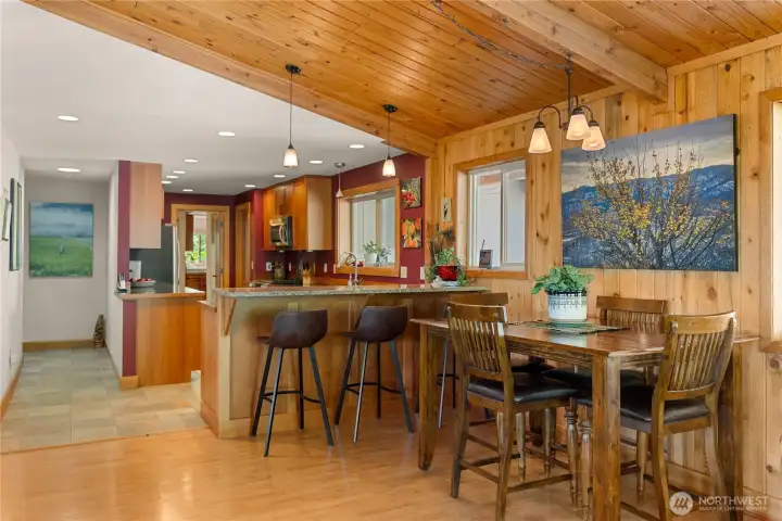 Dining area and kitchen