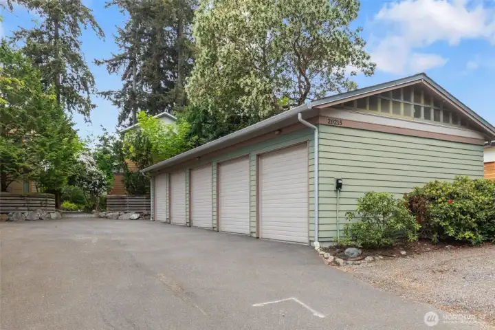 Each unit has their own private garage.