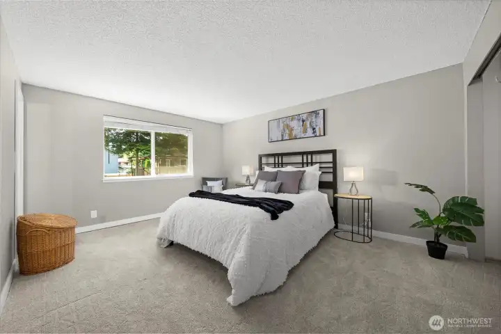 Spacious primary suite with private ensuite