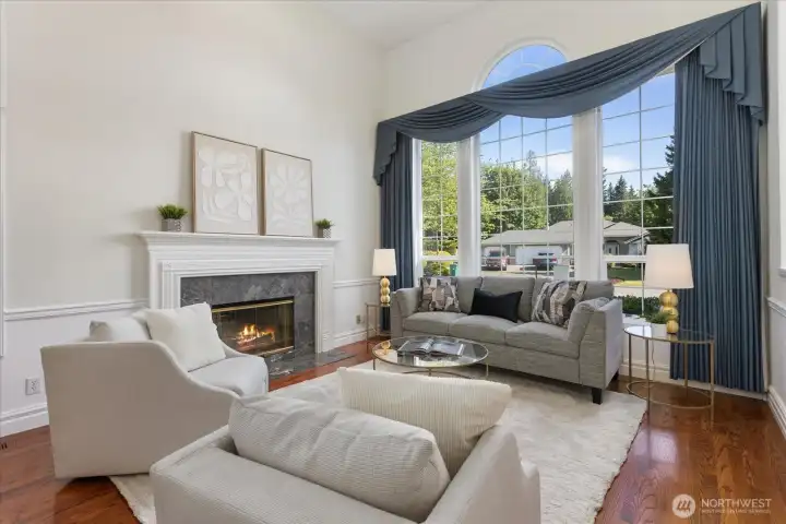 Cozy gas fireplace in living room