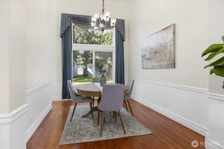Dining room with custom millwork