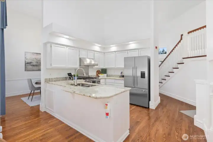 Updated kitchen with fresh cabinet paint