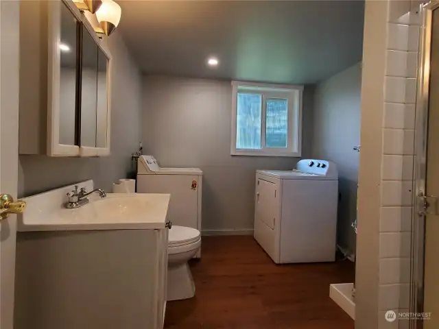 Bathroom downstairs with Laundry