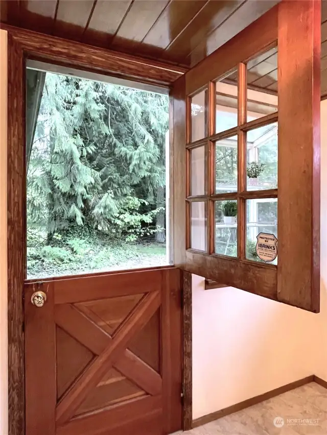 Dutch door out to the back yard