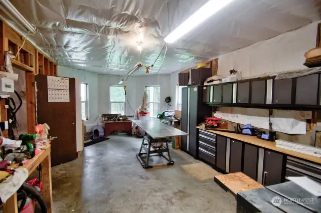 Insulated workspace in the basement