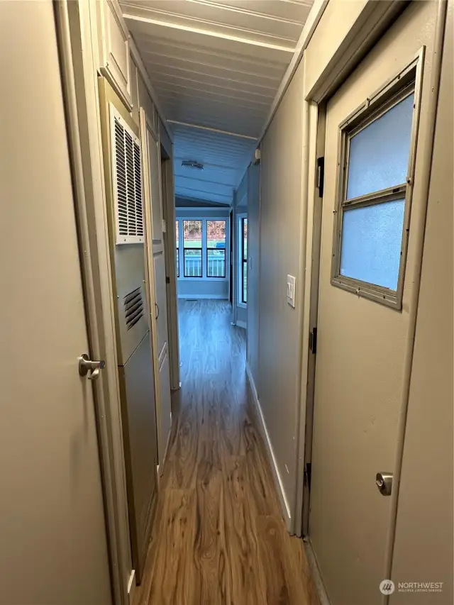 Hall view looking into living room