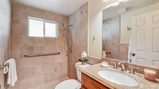 This ¾ bathroom brings style and function together beautifully!