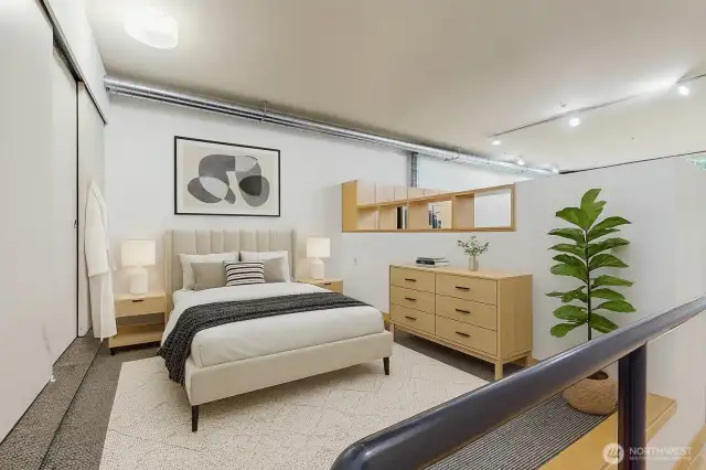 Virtually staged bedroom