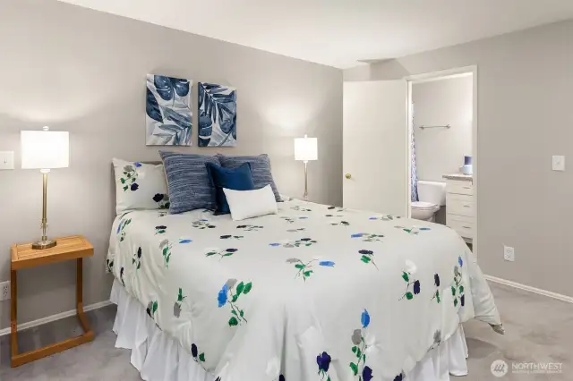 This lower level bedroom has Jack & Jill entry into downstairs bathroom
