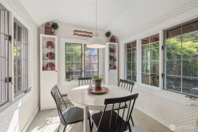 A light and bright breakfast nook is the perfect spot to start the day, have snack time or enjoy your casual meals.