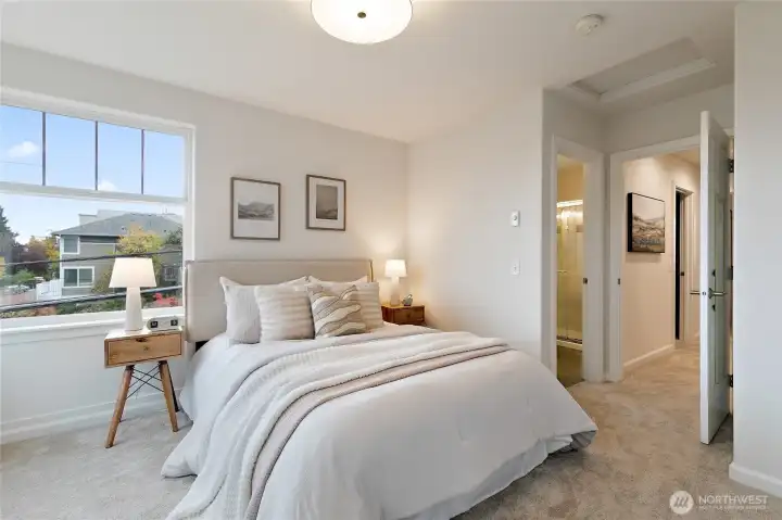 Primary bedroom has ensuite 3/4 bathroom