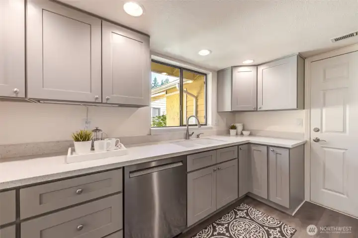 Newer cabinets.