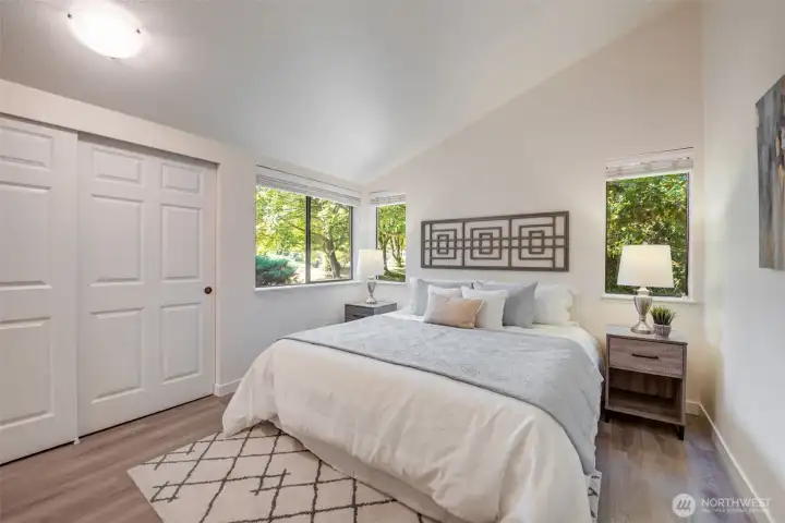 Primary Bedroom with great vaulted ceiling