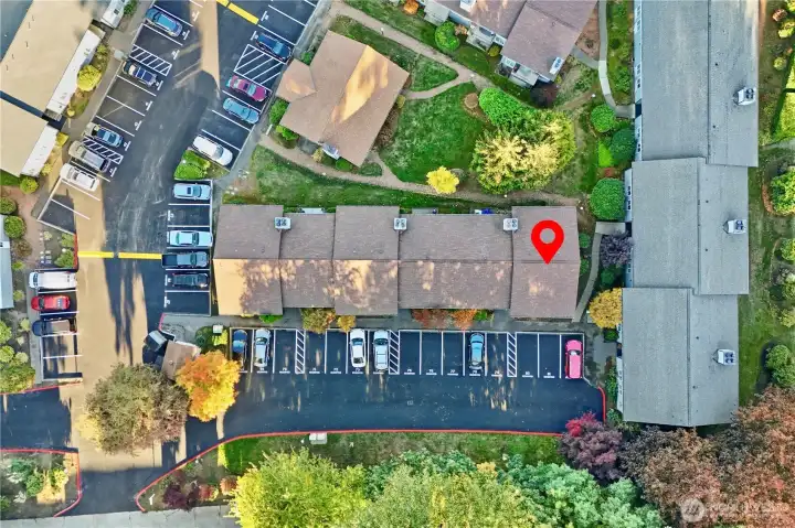 Live brighter and quieter in this private end unit.