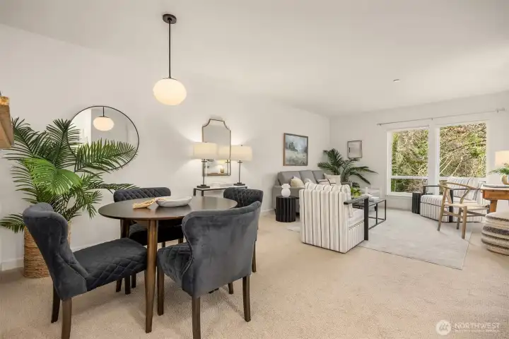 Open-concept layout blends dining and living zones, creating an easy rhythm for everyday living and entertaining.