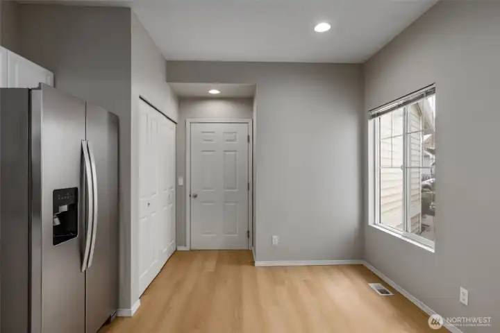 Flex area in kitchen - perfect for a small table or additional pantry storage