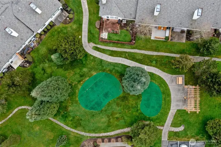 Resident only putting green steps away from the front door