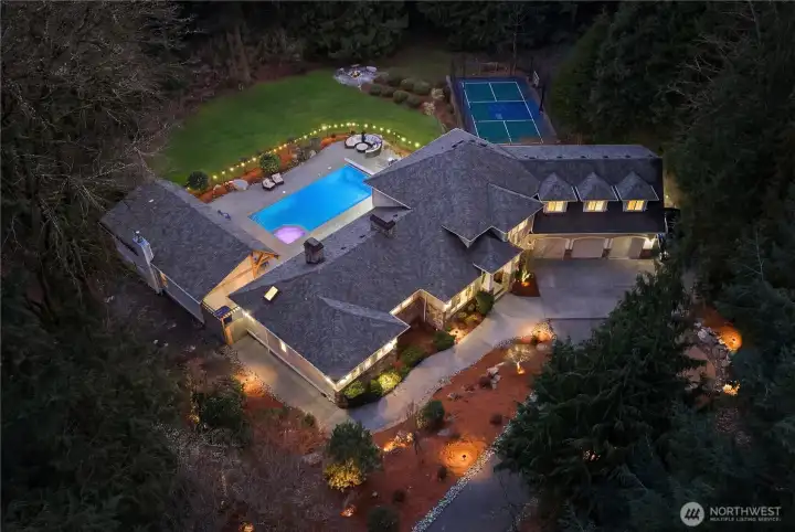 Grass added digitally where lawn was re-seeded.