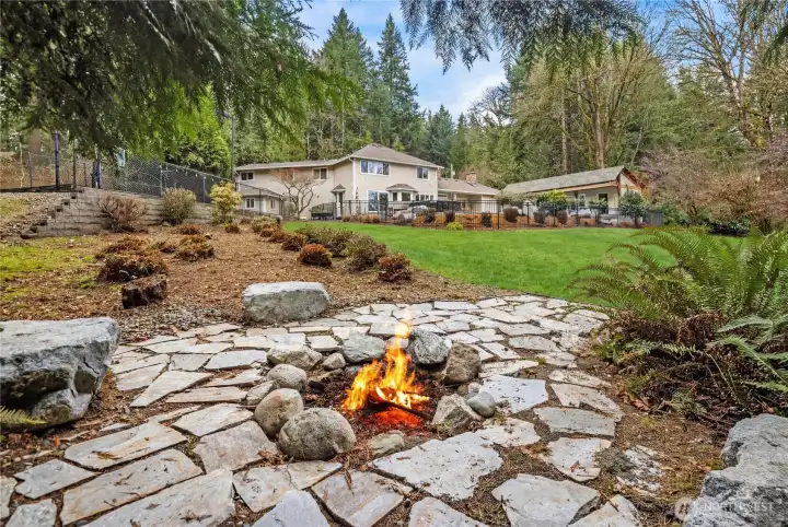 Grass added digitally where lawn was re-seeded.