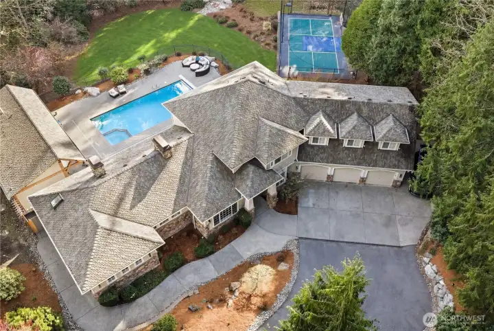 Grass added digitally where lawn was re-seeded.