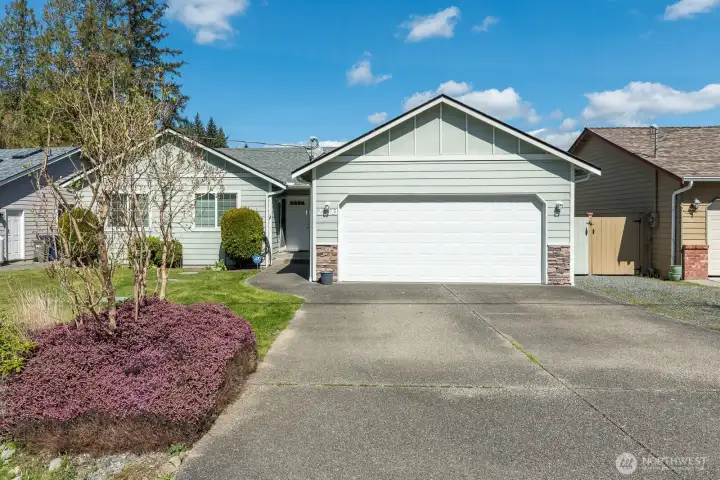 Large, two car garage.