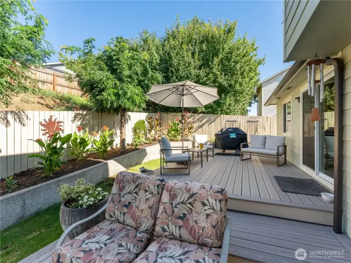 Brand-new deck creates the perfect outdoor entertaining and BBQ space.